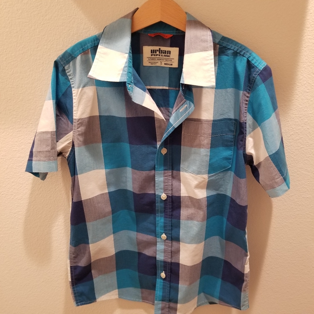Urban Pipeline, boys M, blue check.